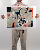 Premium unframed archive art print Cinnamon Summer by RETRO23 held by a person in a bright creative studio.